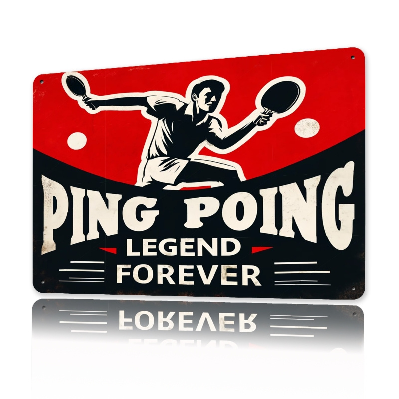 Table Tennis Dimension - Vintage Pong Legend Metal Tin Sign,