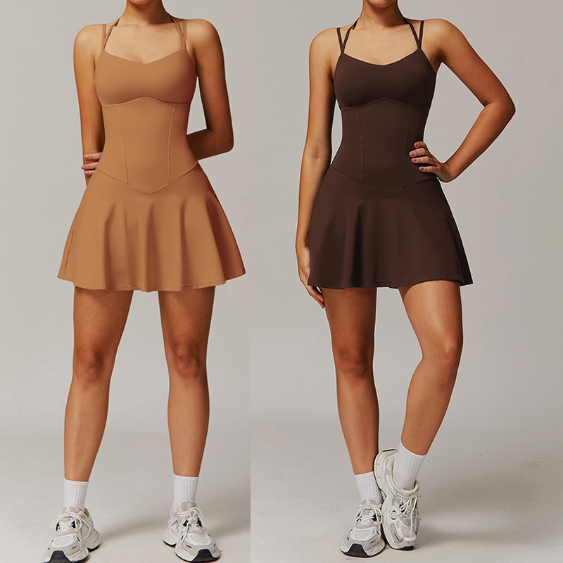 Table Tennis Jacket - Womens Quick-Dry Sports Dresses Built Bra